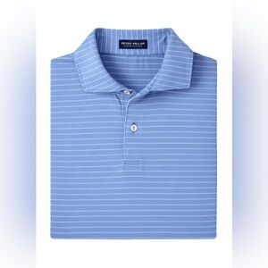 Peter Millar Duet Performance Crown Crafted Striped Polo Shirt Blue XL NWT